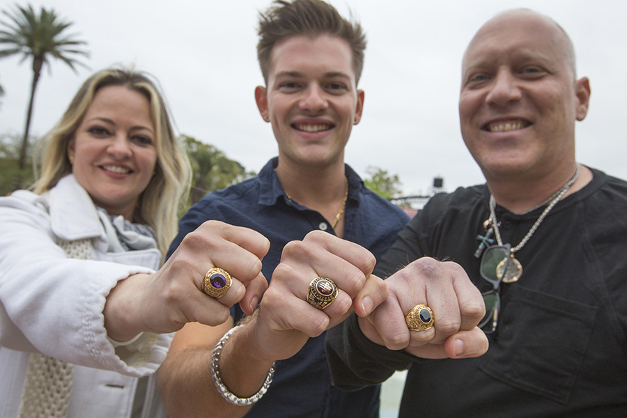 Florida State University students participated in the tradition of dipping their rings in Westcott fountain after the Ring Ceremony. (Photo: UC Photography Services)