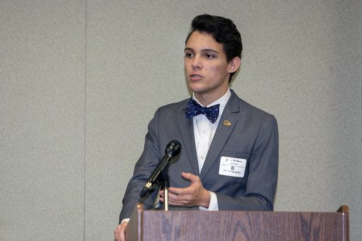 College of Criminology & Criminal Justice junior John Walker addressed the group with an inspiration story about turning pain into hope. (Photo: UC Photography Services)