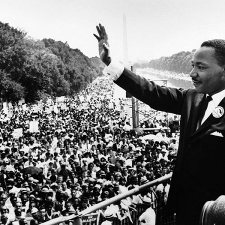 Martin Luther King Jr. delivered his "I Have a Dream" speech in August 1963 at the Lincoln Memorial in Washington, D.C.