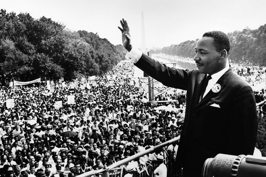 Martin Luther King Jr. delivered his "I Have a Dream" speech in August 1963 at the Lincoln Memorial in Washington, D.C.
