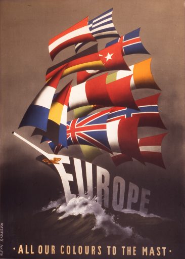 A 1950 poster created by Dutch artist Reijn Dirksen in support of the Marshall Plan.