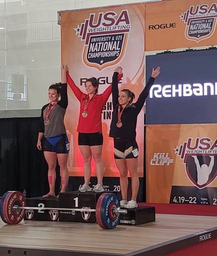 Bremner won her weight class at the 2018 USA Weightlifting University Nationals in April.