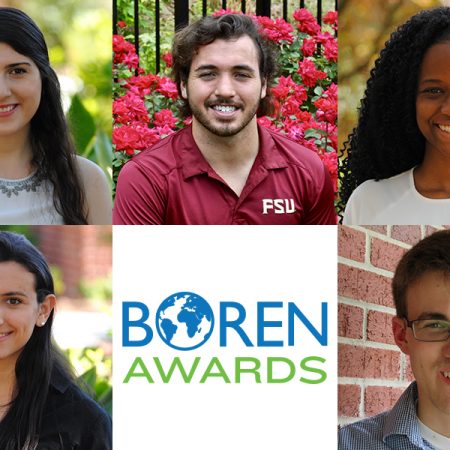 FSU's 2018 Boren Award winners: (Top row, from left) Mane Grigoryan, Chris Hickey, Trissanne Keen; (Bottom row, from left) Stephenie Reid, Christopher Orr.