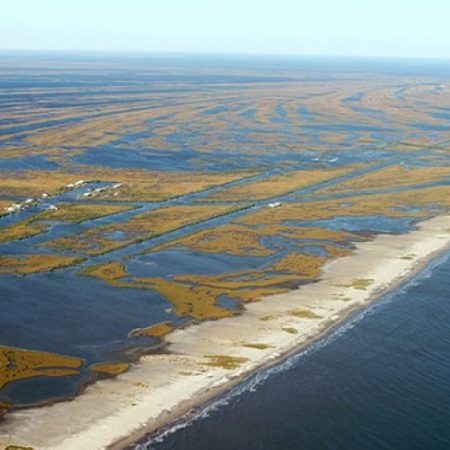 Jaap Nienhuis, assistant professor of Earth, Ocean and Atmospheric Science, said Coastal Louisiana is losing about a football field of its wetlands every hour. (Credit: U.S. Geological Survey)