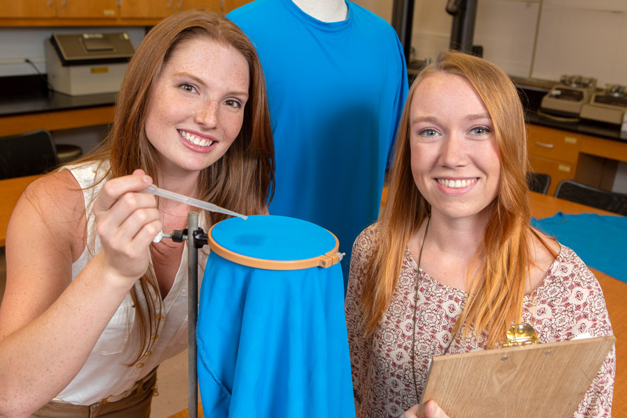 Brooke Garringer and Reannan Riedy both jumped at the chance to conduct lab research along with Assistant Professor Meredith McQuerry. "I loved it," Garringer said. "I immediately knew I wanted to get involved, and then I got the chance. It's why I started to think I might want to do this kind of work for a career." (FSU Photography Services)