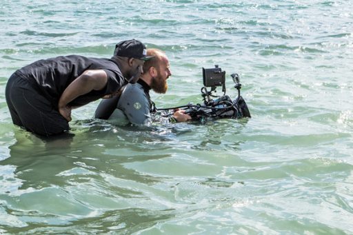 Academy Award-winner Barry Jenkins sizes up a shot with his friend and cinematographer James Laxton during the filming of "Moonlight" in Miami in 2015. (Courtesy: A24 Films)