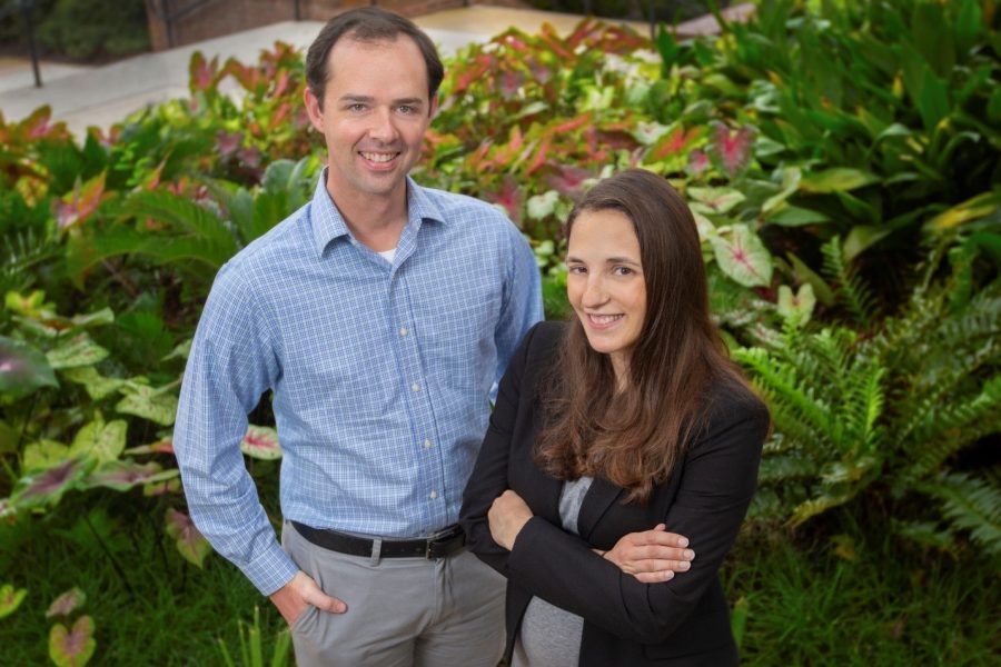 Christopher Holmes, assistant professor in the department of Earth, Ocean and Atmospheric Science, and Holly Nowell, postdoctoral researcher in EOAS.
