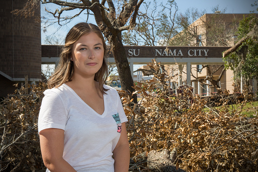 Justine Powell, president of the FSU PC Student Government Council, is hoping to find a sense of normalcy when classes resume Oct. 29. (Bill Lax/FSU Photography Services)