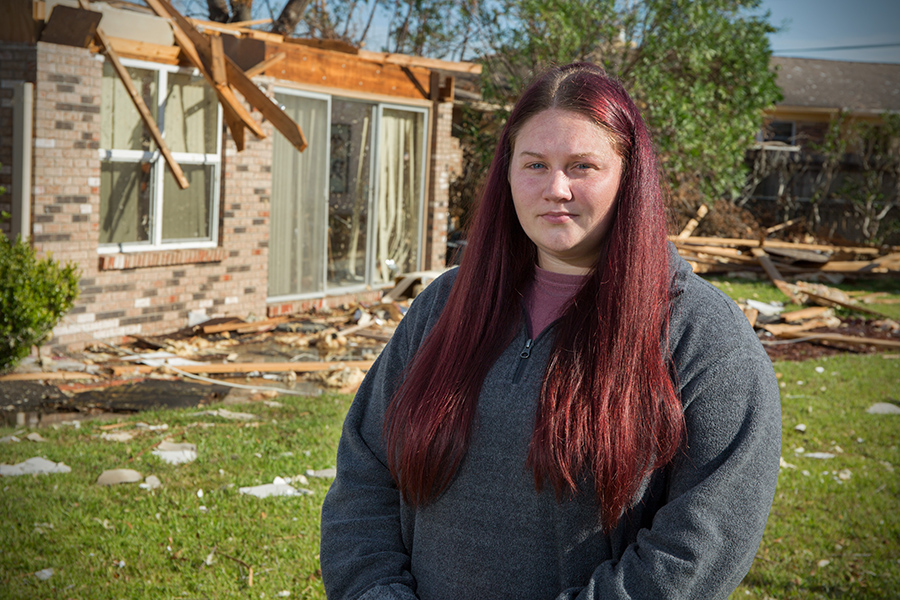 Molly King, a senior at FSU Panama City, lost her home in Hurricane Michael, but she refuses to let that get in the way of earning a degree. (Bill Lax/FSU Photography Services)