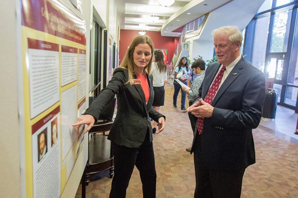 President Thrasher at the Undergraduate Research Symposium Monday, Oct. 1, 2018. (FSU Photography Services)