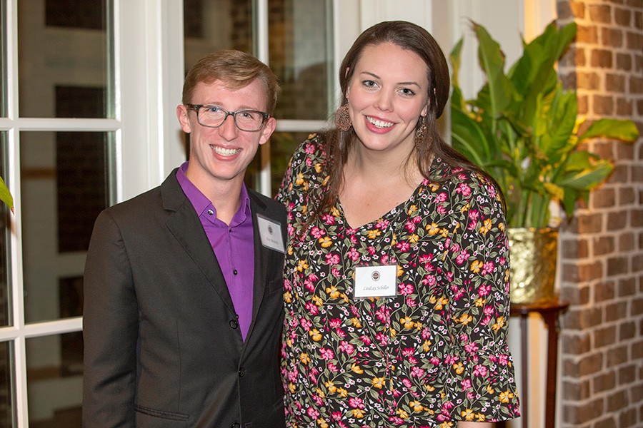 Student nominators Eric Meincke and Lindsay Schiller at the Transformation Through Teaching awards dinner Nov. 29, 2018. (FSU Photography Services)