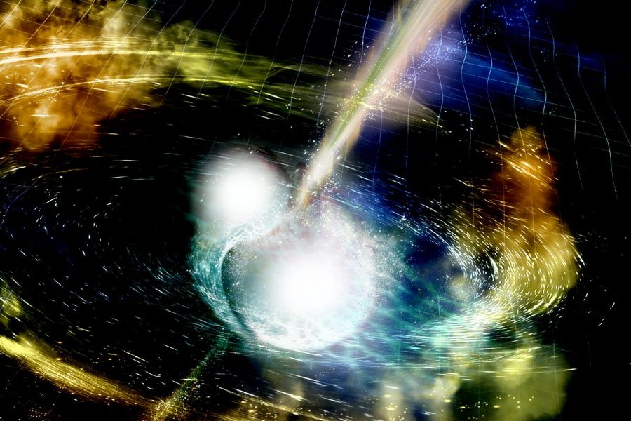 In 2017, gravitational waves were detected from the collision of two neutron stars. This figure, related to Piekarewicz's work, shows an artist's conception of such a cataclysmic event, which in this new era of gravitational-wave astronomy provides fundamental new insights into the nature of neutron stars.