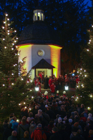 The Silent Night Memorial Chapel in Oberndorf, Austria, hosts an annual celebration and singalong. (Silent Night Association/Tourist Office, Oberndorf)