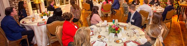 President John Thrasher speaks to the Transformation Through Teaching award winners during a reception and dinner at the President's House Nov. 29, 2018. (FSU Photography Services)