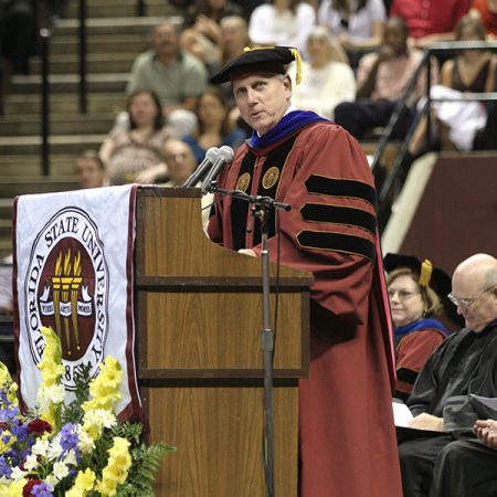 Wetherell presides over Florida State University commencement.