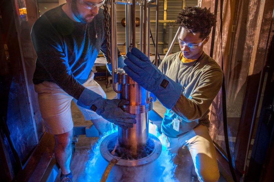 Undergraduates Taylor Stamm and Davon Valverde have worked at FSU’s Center for Advanced Power Systems as research assistants to faculty there.