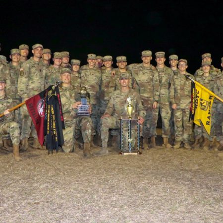 FSU Army ROTC students trained with each other in the months leading up to the Ranger Challenge at Camp Blanding, Florida. One team earned top honors at the regional competition, which attracted more than 400 students from nearly 40 universities.