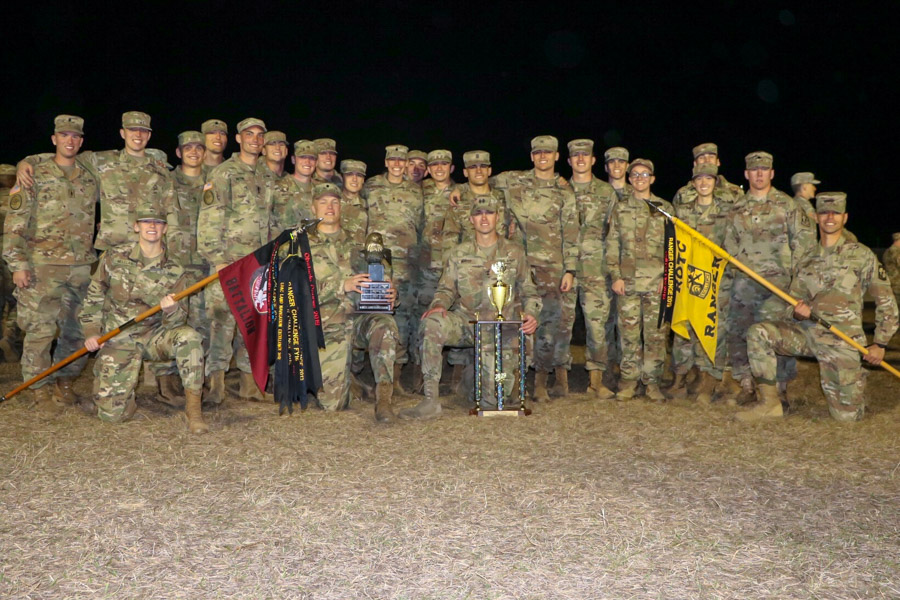 FSU Army ROTC students trained with each other in the months leading up to the Ranger Challenge at Camp Blanding, Florida. One team earned top honors at the regional competition, which attracted more than 400 students from nearly 40 universities.