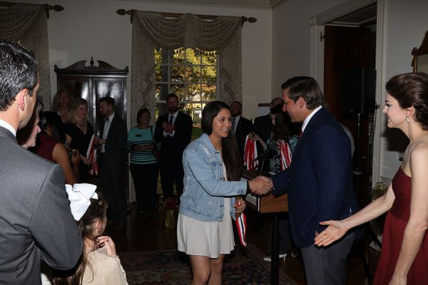 FSU's NCAA champion softball and soccer teams visit the Florida Governor's Mansion Wednesday, March 13, 2019. (Photo: Ryals Lee)
