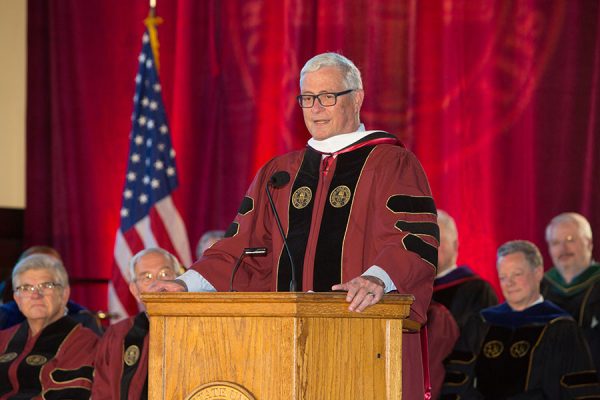 Bense received the honorary degree during a ceremony in FSU’s Heritage Museum surrounded by family, friends and state leaders. (FSU Photo/Bill Lax)