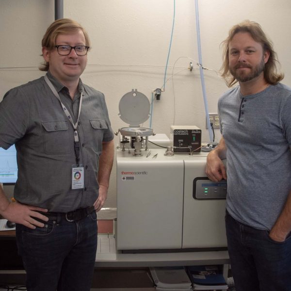 Seth Young (left) and Jeremy Owens (right), assistant professors in the Department of Earth, Ocean and Atmospheric Science