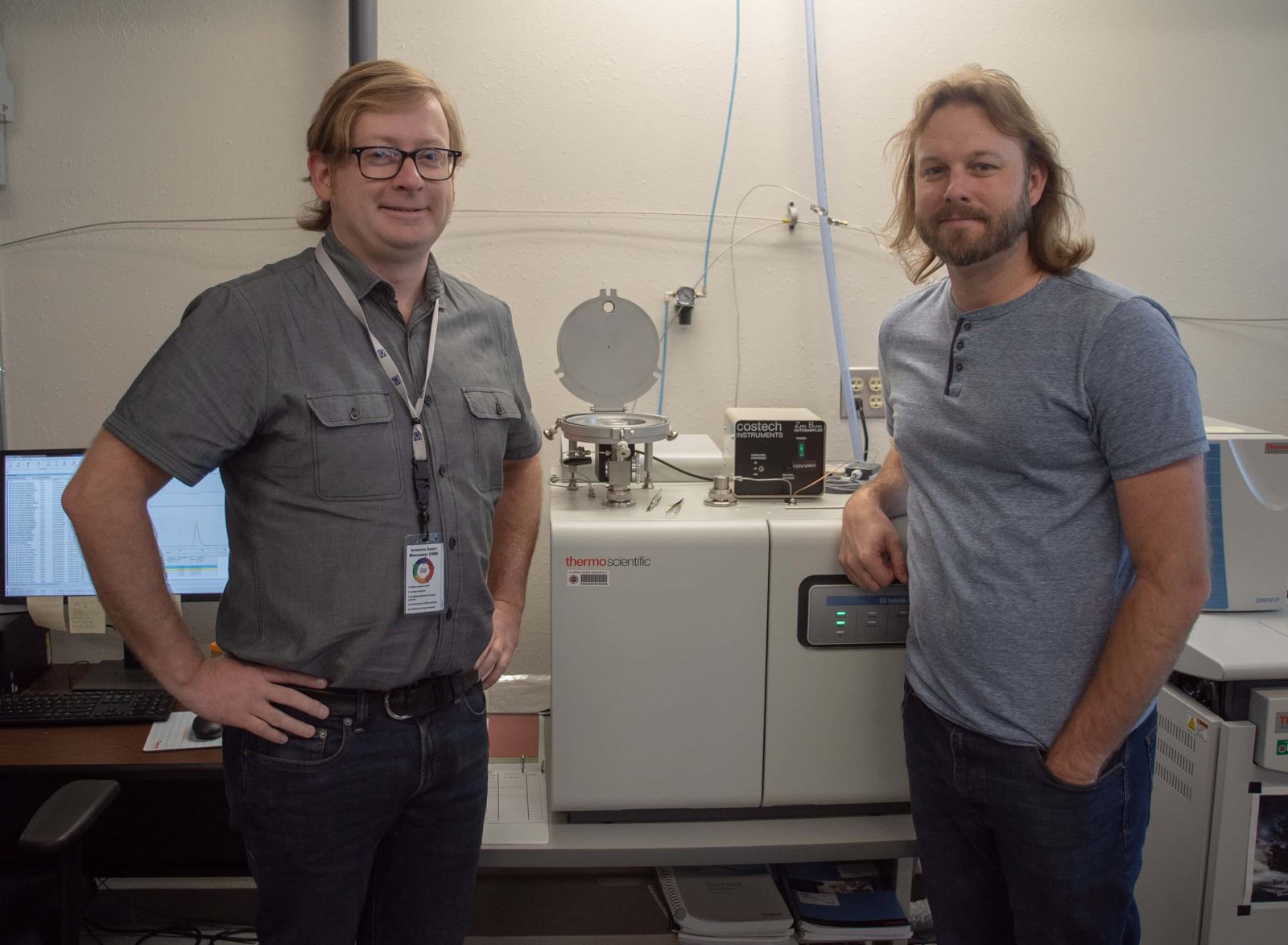 Seth Young (left) and Jeremy Owens (right), assistant professors in the Department of Earth, Ocean and Atmospheric Science