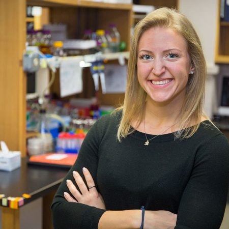 Bailey Koch is a doctoral student in the lab of Associate Professor Hong-Guo Yu.