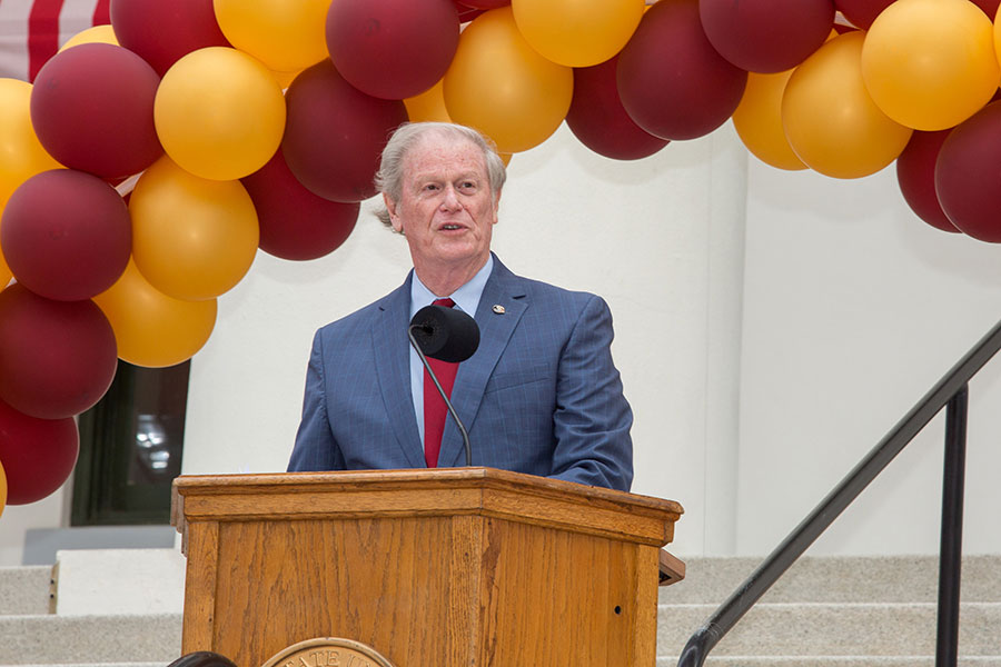 President John Thrasher speaks at FSU Day at the Capitol April 9, 2019. (FSU Photography Services)
