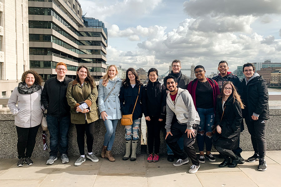 Florida State University students studying abroad in London, England, where FSU has one of its four international study centers.