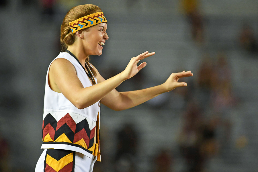 Assistant drum major Emilia Addeo has a special reason to look forward to the Chiefs' D-Day performances. (Photo: Melina Myers)