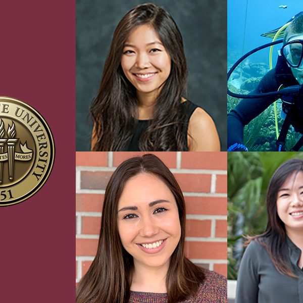 FSU's 2019 NSF Graduate Research Fellowship winners. From left: (top) Lyndsey Chong, Ethan Cissell, (bottom) Victoria Posey and Eileen Kyoung Chun.