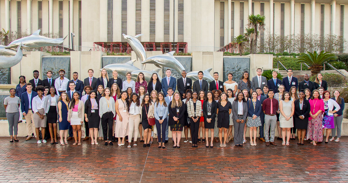 Students in the 2019 Donald J. Weidner Summer for Undergraduates Program at the College of Law learned about legal opportunities in state government as they toured the Florida Capitol June 20. (FSU Photography Services)