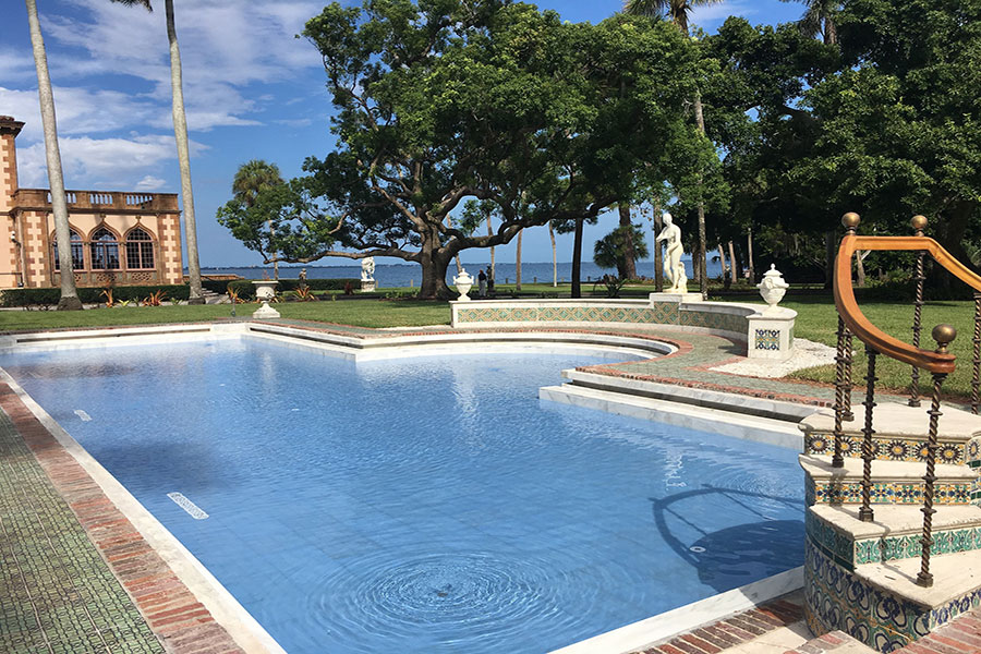 The Ca’ d’Zan pool restoration received recognition for Outstanding Achievement in the category of Historic Landscape Restoration at the 2019 Preservation Awards. (The Ringling)