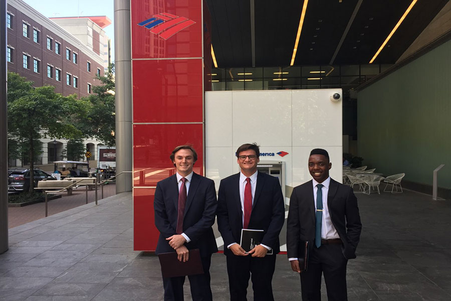 Senior Keegan Stinnett experienced a day in the life of a banking executive when he shadowed at Bank of America through FSUshadow. (The Career Center)
