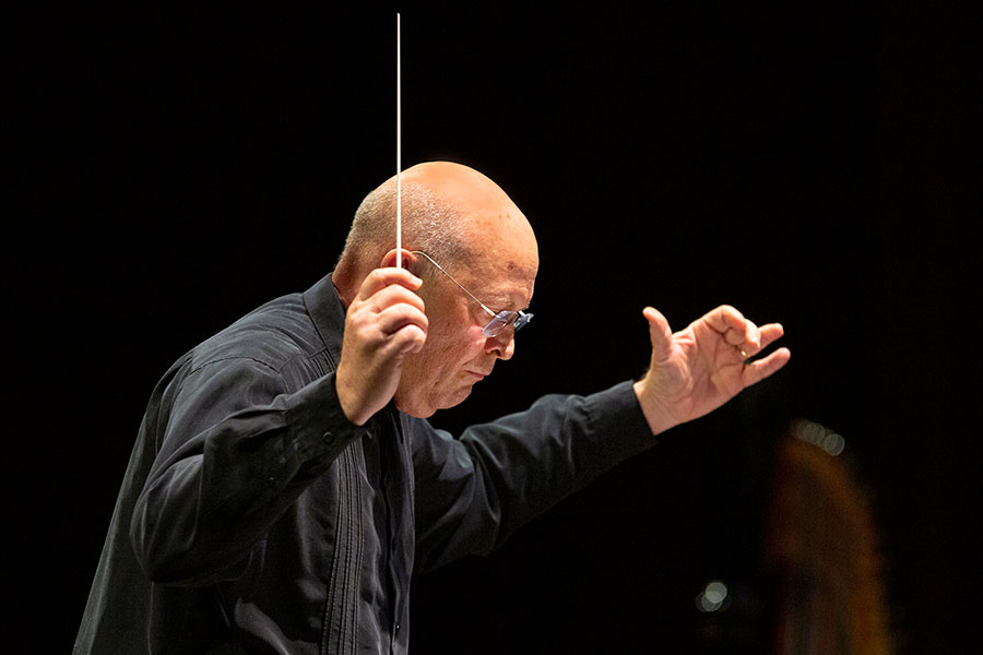 Richard Clary, one of the four FSU College of Music faculty members who has served a CBDNA presidency, conducted the world premiere of "Pi'ilani and Ko'olau" Friday, Sept. 27. (FSU Photography Services)