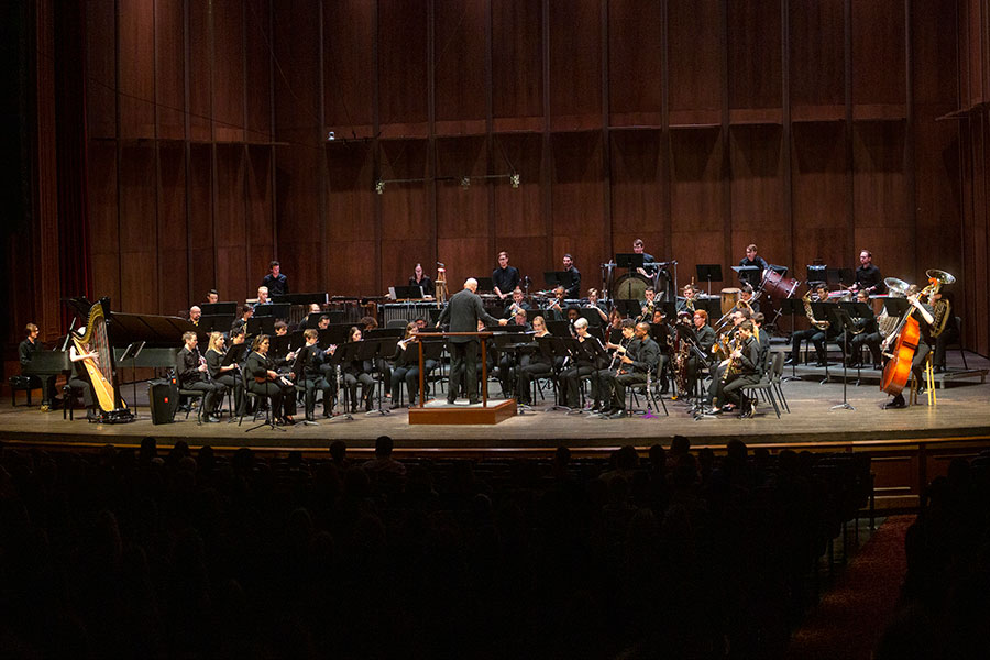 The FSU Wind Orchestra performed the premiere of "Pi'ilani and Ko'olau" Friday, Sept. 27, in recognition of the CBDNA presidencies held by College of Music faculty. (FSU Photography Services)