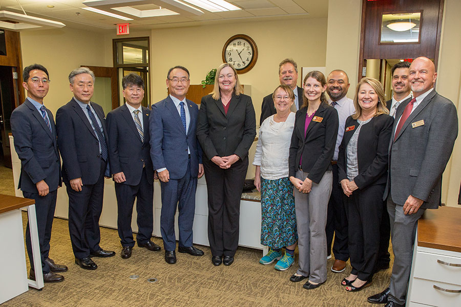 Representatives from Kyonggi University and Florida State University meet during a campus visit Oct. 4, 2019. (FSU Photography Services)