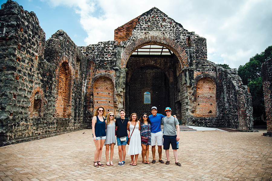 Students from FSU's study center in Panama City, Panama, on a field trip to the surrounding region.