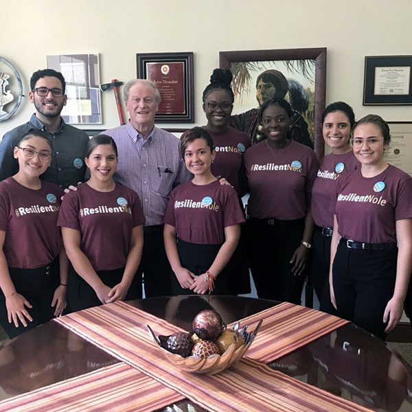 President John Thrasher and the ResilientNoles at a meeting earlier this year.