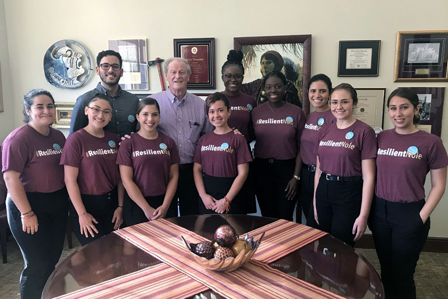 President John Thrasher and the ResilientNoles at a meeting earlier this year.