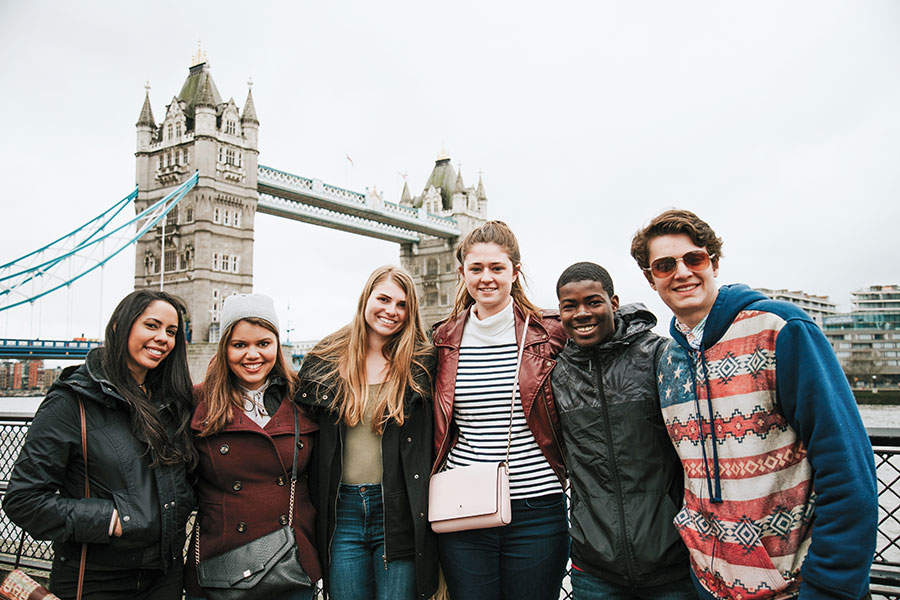 Students from FSU's study center in London tour the city.