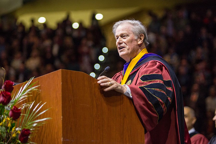 President John Thrasher presided over both commencement ceremonies on Friday, Dec. 13, and Saturday, Dec. 14, 2019. (FSU Photography Services/Bill Lax)