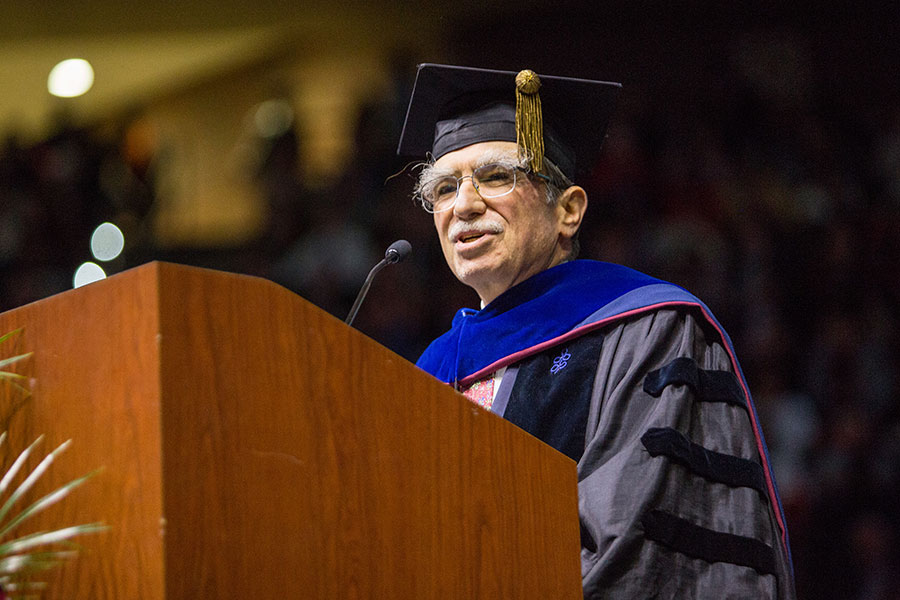 Timothy Cross, FSU’s 2019-2020 Robert O. Lawton Distinguished Professor, delivered the keynote address during FSU’s commencement ceremony Friday, Dec. 13, 2019. (FSU Photography Services/Bill Lax)