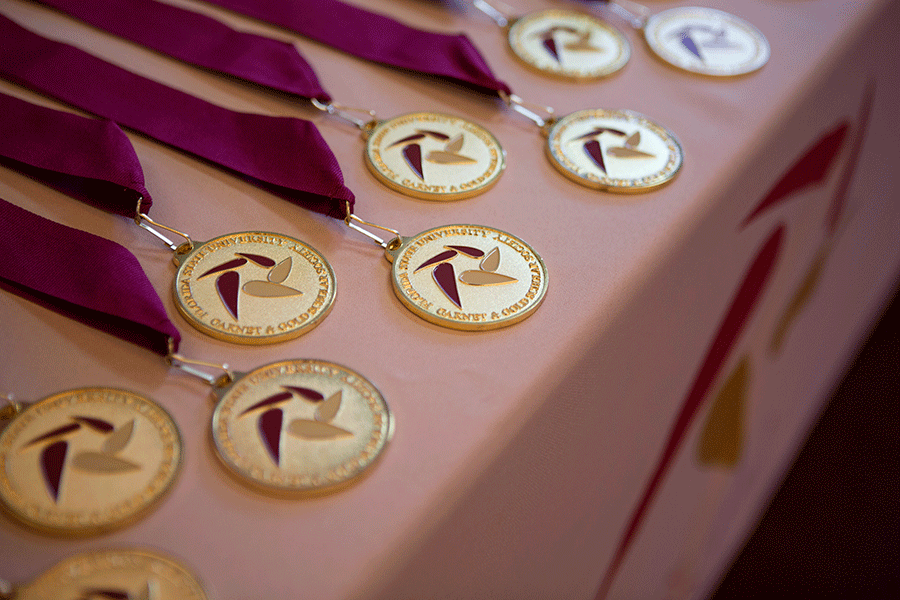 The spring 2022 Garnet & Gold Scholar induction ceremony welcomed 129 new members. (The Career Center)
