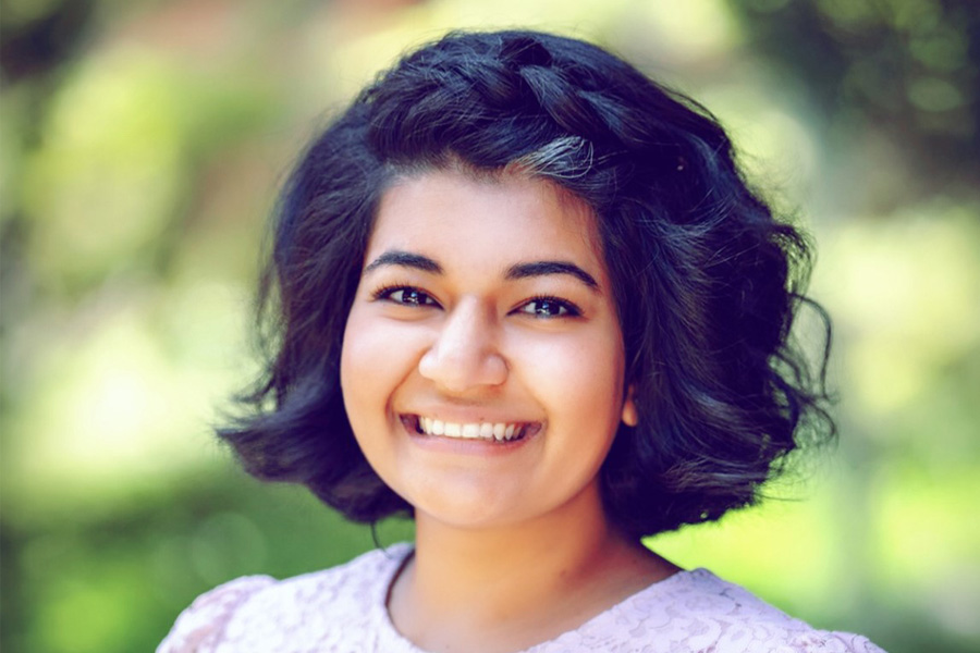 Madhuparna Roy, a former engineering doctoral student and the lead author of a paper that showed the possibility of using magnets to realign fibers inside a material being used for 3D printing.