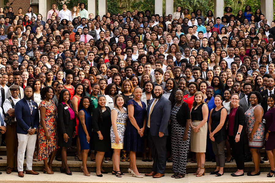 The 2019 CARE cohort. Since students couldn't participate in the Summer Bridge Program in-person this year, CARE collaborated with the College of Education to create an online version of the program. (CARE)