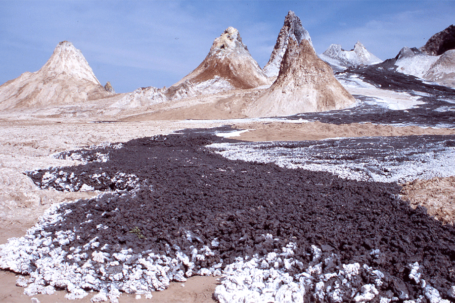 Ol Doinyo Lengai volcano in Tanzania, a source of carbonate-rich magma. Photo by Tobias Fischer, University of New Mexico, 2005 / Courtesy of the National Science Foundation.