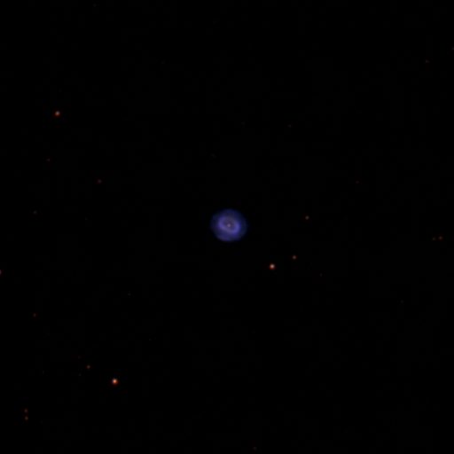 An image of the "Blue Snowball" planetary nebula taken with the Florida State University Observatory. The supernova LSQ14fmg exploded in a system similar to this, with a central star losing a copious amount of mass through a stellar wind. When the mass loss abruptly stopped, it created a ring of material surrounding the star. Courtesy of Eric Hsiao