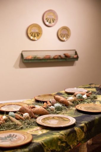 Table Setting with Commemorative Plate Installation