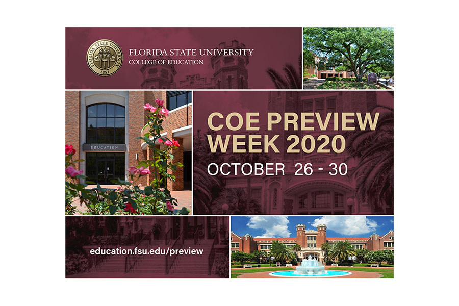 The FSU College of Education is hosting COE preview week, an opportunity for prospective students to learn more about the college's graduate and certificate programs. (FSU College of Education)